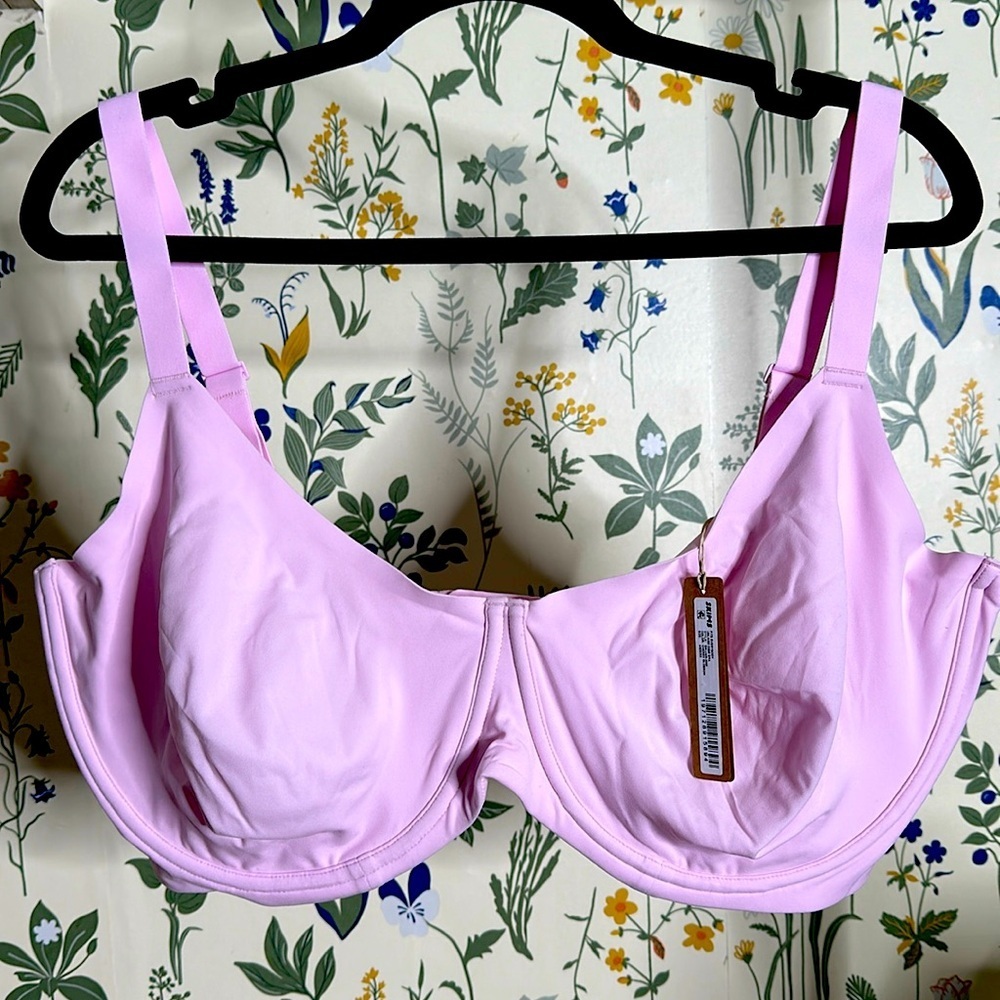 SKIMS Fits Everybody UNLINED UNDERWIRE DEMI‎ BRA CHERRY BLOSSOM size 44DDDD